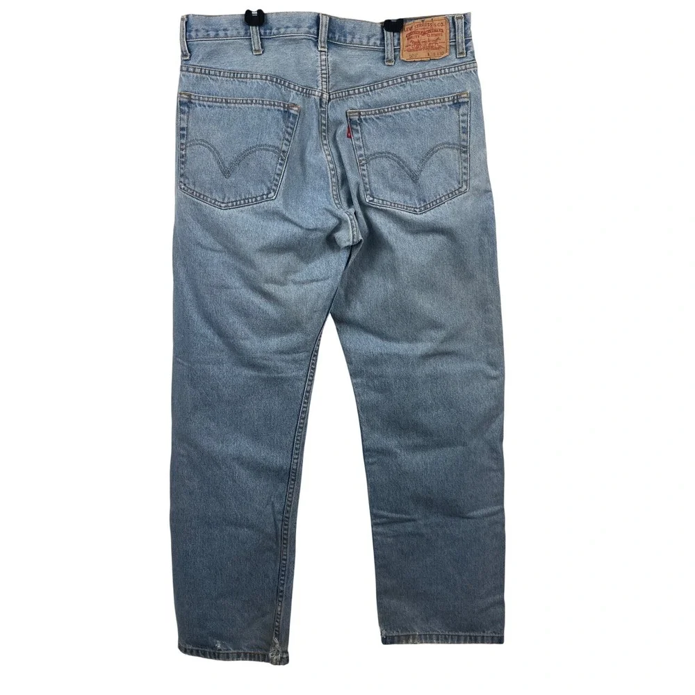 Levis 505 Regular Fit Light‎ Wash Straight Leg Denim Jeans Mens 38x32 Blue